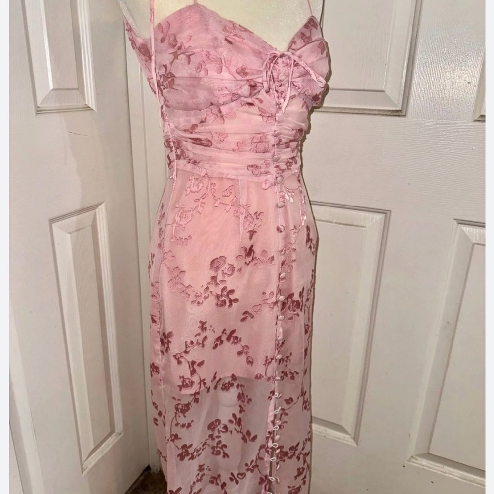 For love and lemons Pink Floral Lace-Overlay Dress